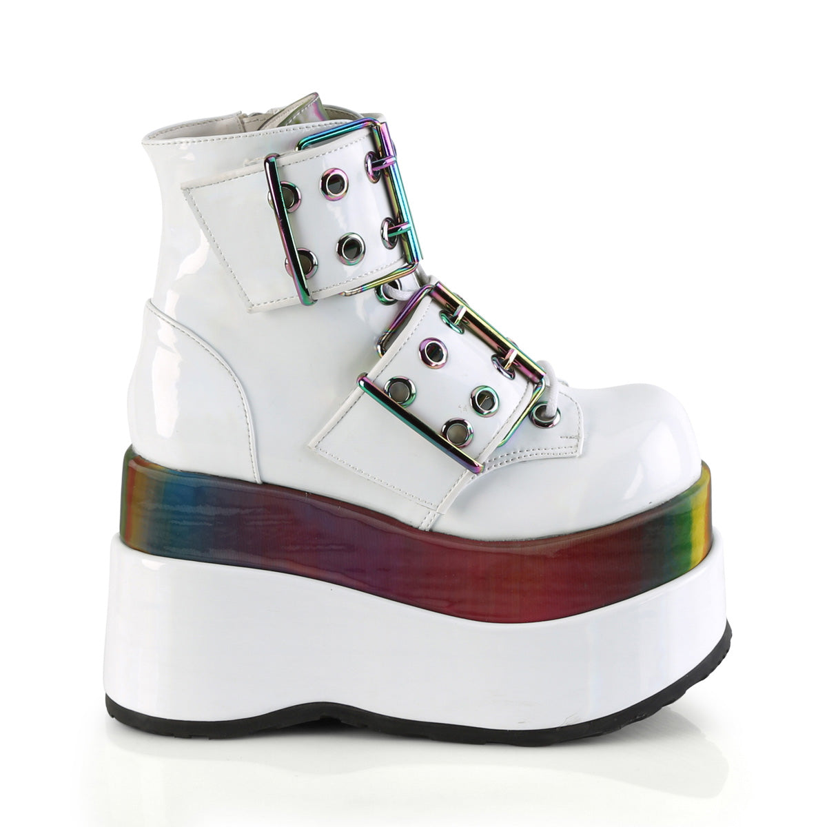 BEAR-104  White Patent-Rainbow Reflective