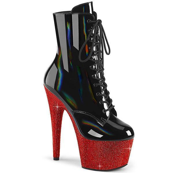 BEJEWELED-1020-7  Black Holo Patent/Red RS