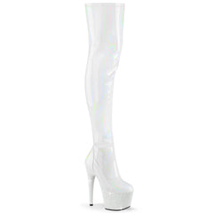 BEJEWELED-3000-7  White Stretch Holo Patent/White RS