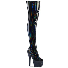 BEJEWELED-3011-7  Black Stretch Holo Patent/Midnight Black RS