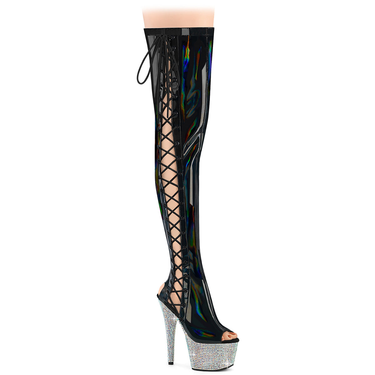 BEJEWELED-3052HG-7  Black Holo Patent/Silver Multi RS