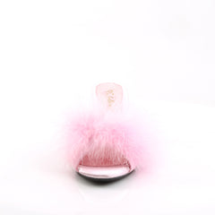 BELLE-301F  Baby Pink Pu-Fur/Clear