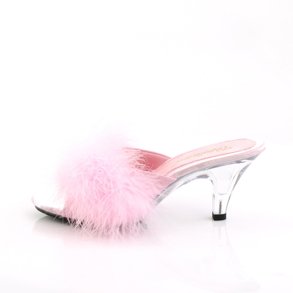 BELLE-301F  Baby Pink Pu-Fur/Clear
