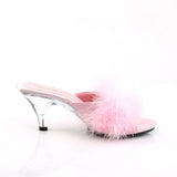 BELLE-301F  Baby Pink Pu-Fur/Clear