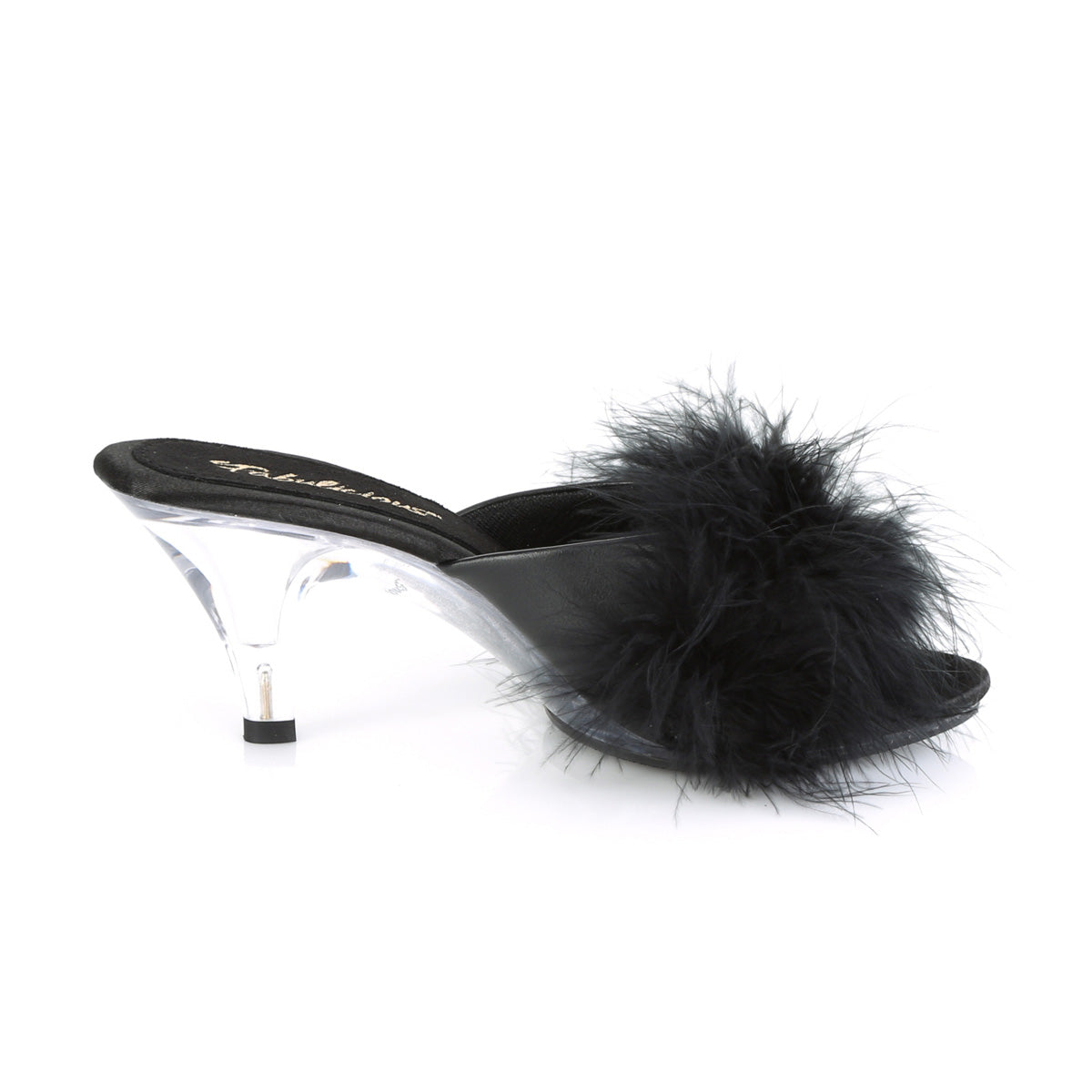 BELLE-301F  Black Pu-Fur/Clear