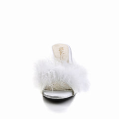BELLE-301F  White Pu-Fur/Clear