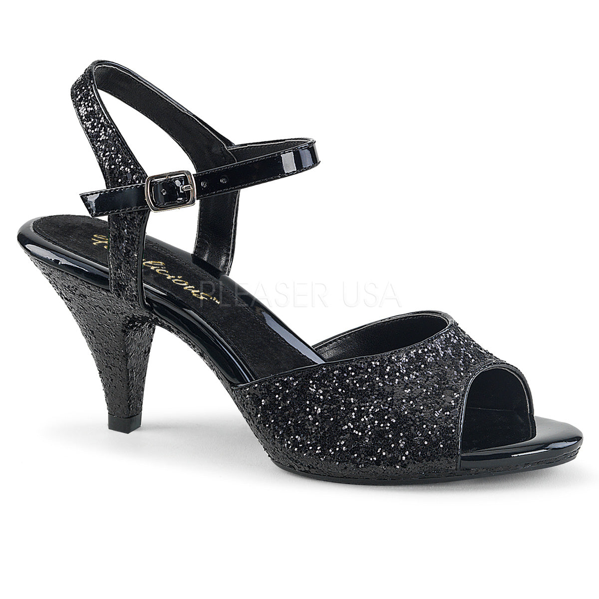 BELLE-309G  Black Glitter/Black Glitter