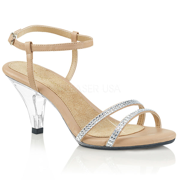 BELLE-316  Nude Faux Leather/Clear