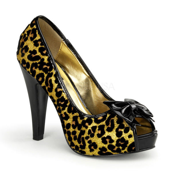 BETTIE-12  Gold Glitter (Cheetah Print)