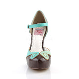 BETTIE-17  Teal-Brown Faux Leather