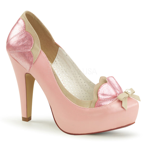 BETTIE-20  Baby Pink-Tan Faux Leather
