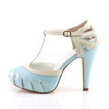 BETTIE-25  Baby Blue-Cream Faux Leather