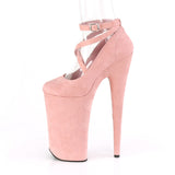 BEYOND-087FS  Baby Pink Faux Suede/Baby Pink Faux Suede