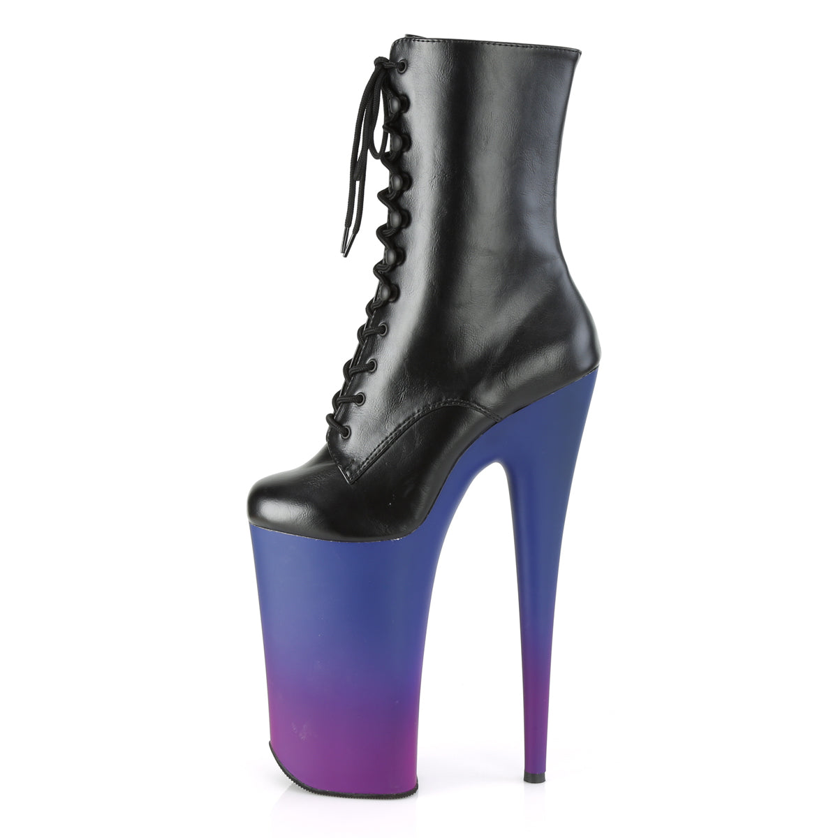 BEYOND-1020BP  Black Faux Leather/Blue-Purple Ombre