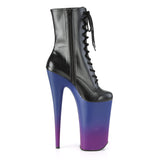 BEYOND-1020BP  Black Faux Leather/Blue-Purple Ombre