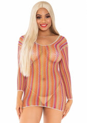 Leg Avenue Rainbow Fishnet Mini Dress 86795