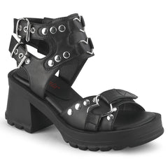 BRATTY-07  Black Vegan Leather