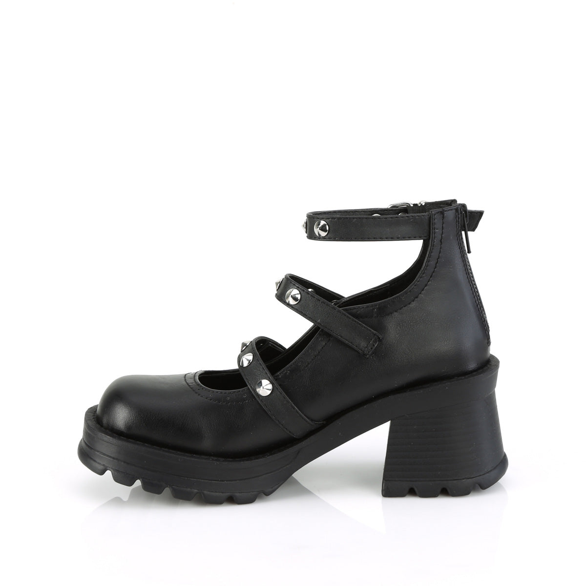 BRATTY-30  Black Vegan Leather