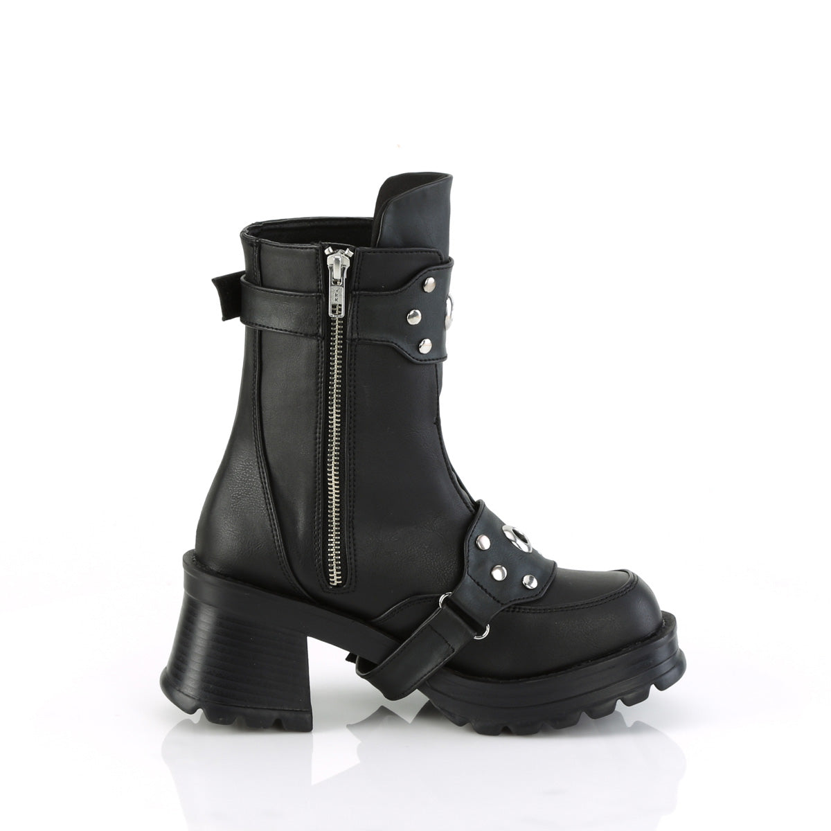 BRATTY-56  Black Vegan Leather