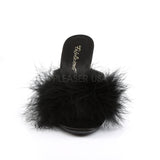 CARESS-401F  Black Satin-Fur/Clear