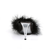 CARESS-401F  Black Satin-Fur/Clear