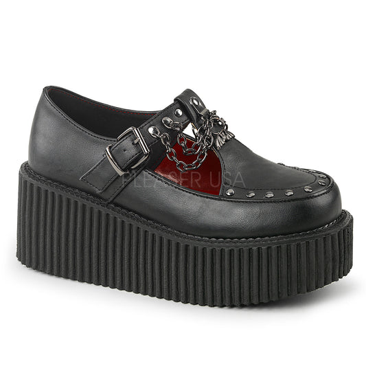 CREEPER-215  Black Vegan Leather