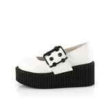 CREEPER-230  White Vegan Leather