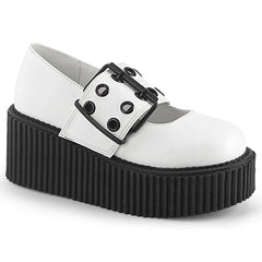 CREEPER-230  White Vegan Leather