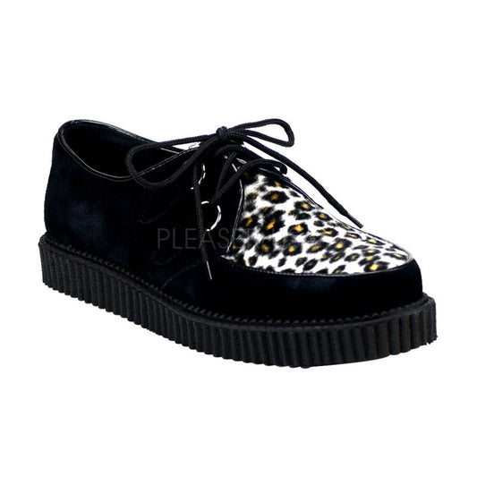 CREEPER-600  Black Suede-Cheetah Fur