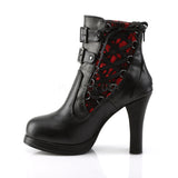 CRYPTO-51  Black-Red Lace Vegan Leather