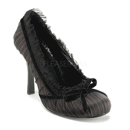 DAINTY-420  Black Pinstripes Satin