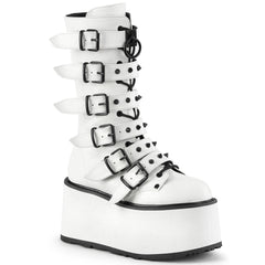 DAMNED-225  White Vegan Leather