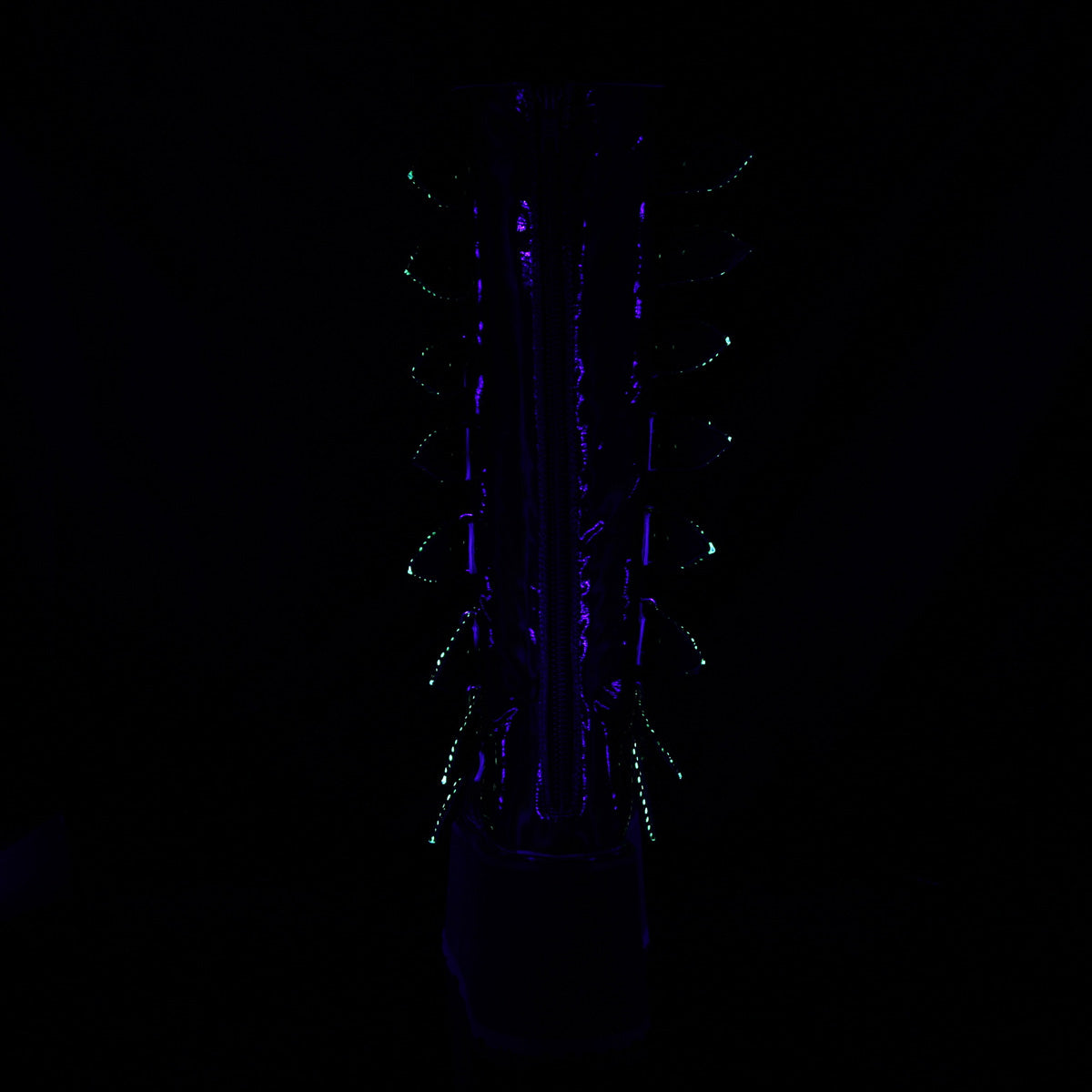 DAMNED-318  Lime Green Hologram Vegan Leather