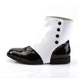 DAPPER-06  Black Patent Boot W/2 Detachable Spats