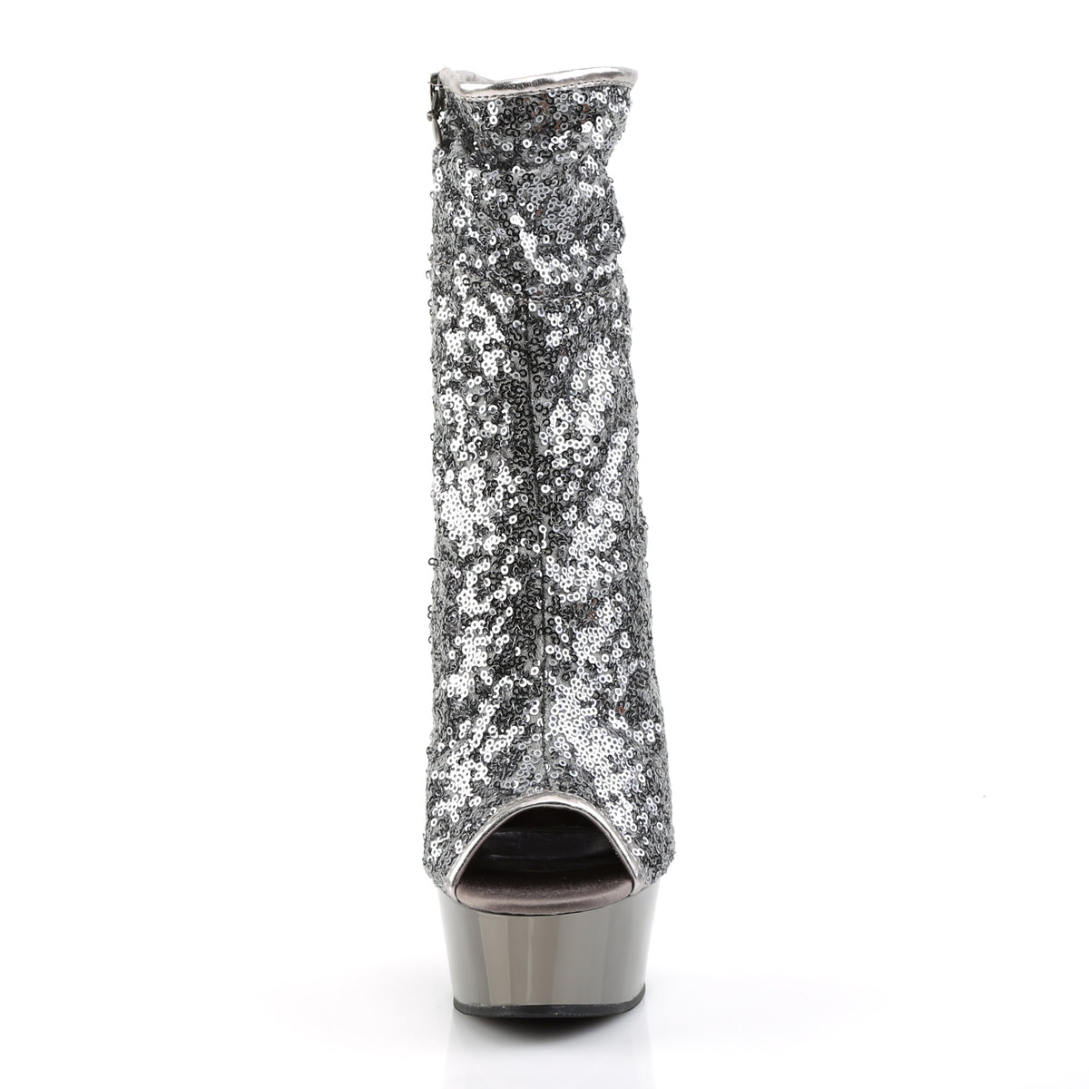 DELIGHT-1008SQ  Pewter Sequins/Pewter Chrome(Brushed)