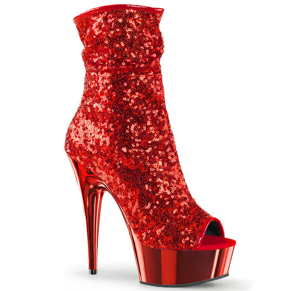 DELIGHT-1008SQ  Red Sequins/Red Chrome