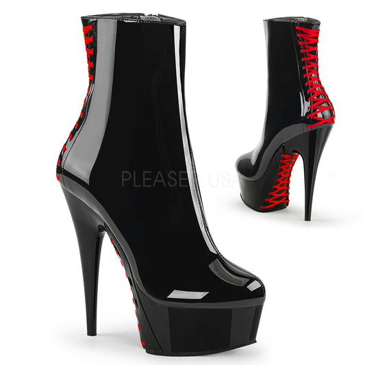 DELIGHT-1010  Black Patent-Red/Black