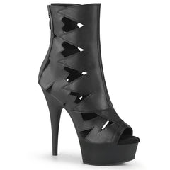 DELIGHT-1014  Black Faux Leather/Black Matte