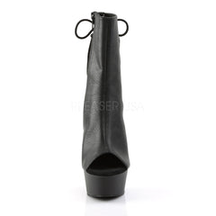 DELIGHT-1018  Black Faux Leather/Black