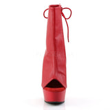 DELIGHT-1018  Red Faux Leather/Red