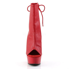 DELIGHT-1018  Red Faux Leather/Red