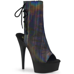 DELIGHT-1018HLN  Black Holo Faux Suede/Black Matte