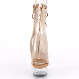 DELIGHT-1018MSH  Rose Gold Metallic Pu-Mesh/Clear