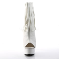 DELIGHT-1019  White Faux Leather/White