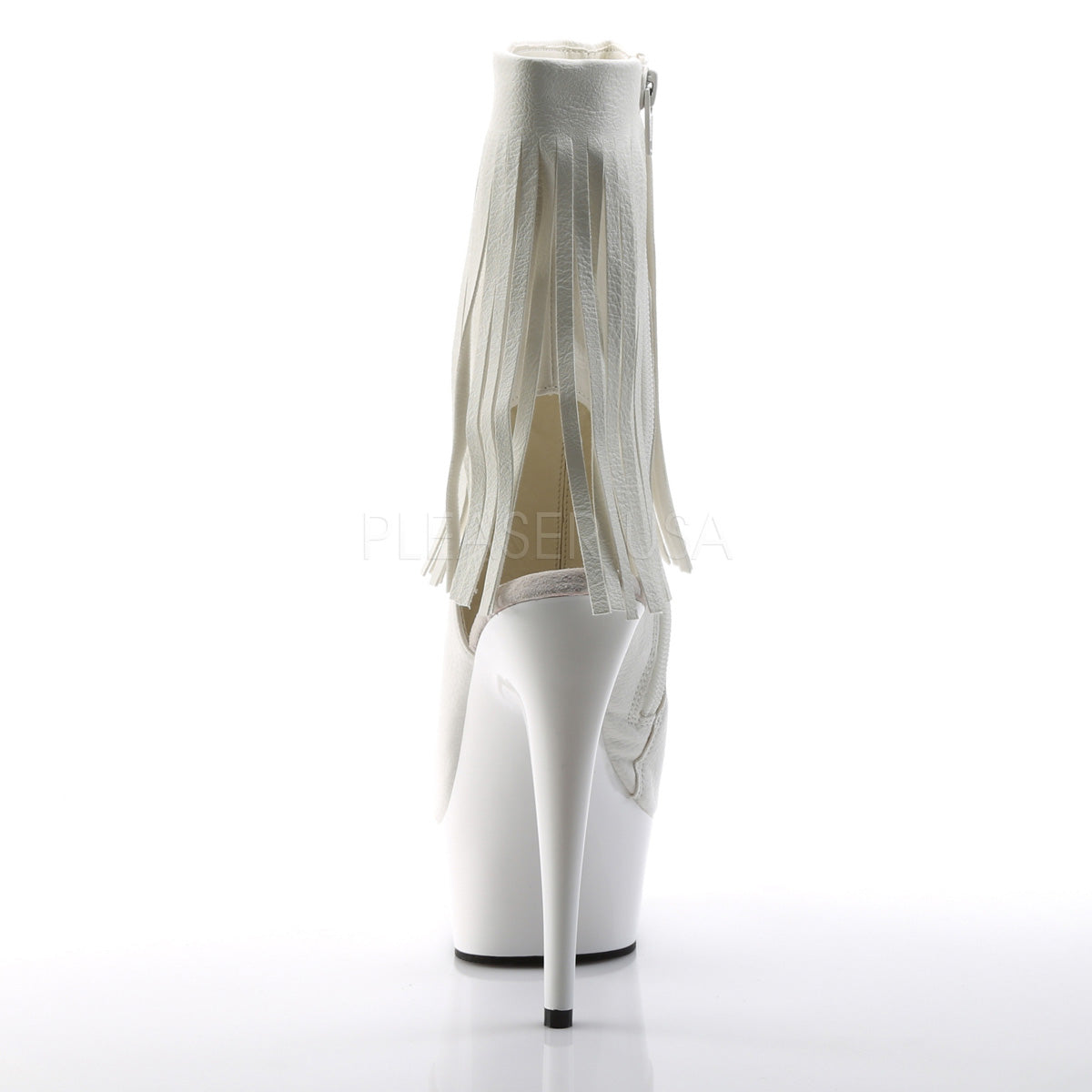 DELIGHT-1019  White Faux Leather/White