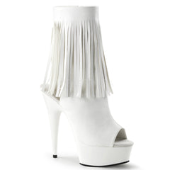 DELIGHT-1019  White Faux Leather/White