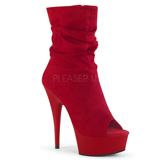 DELIGHT-1031  Red Faux Suede/Red Matte