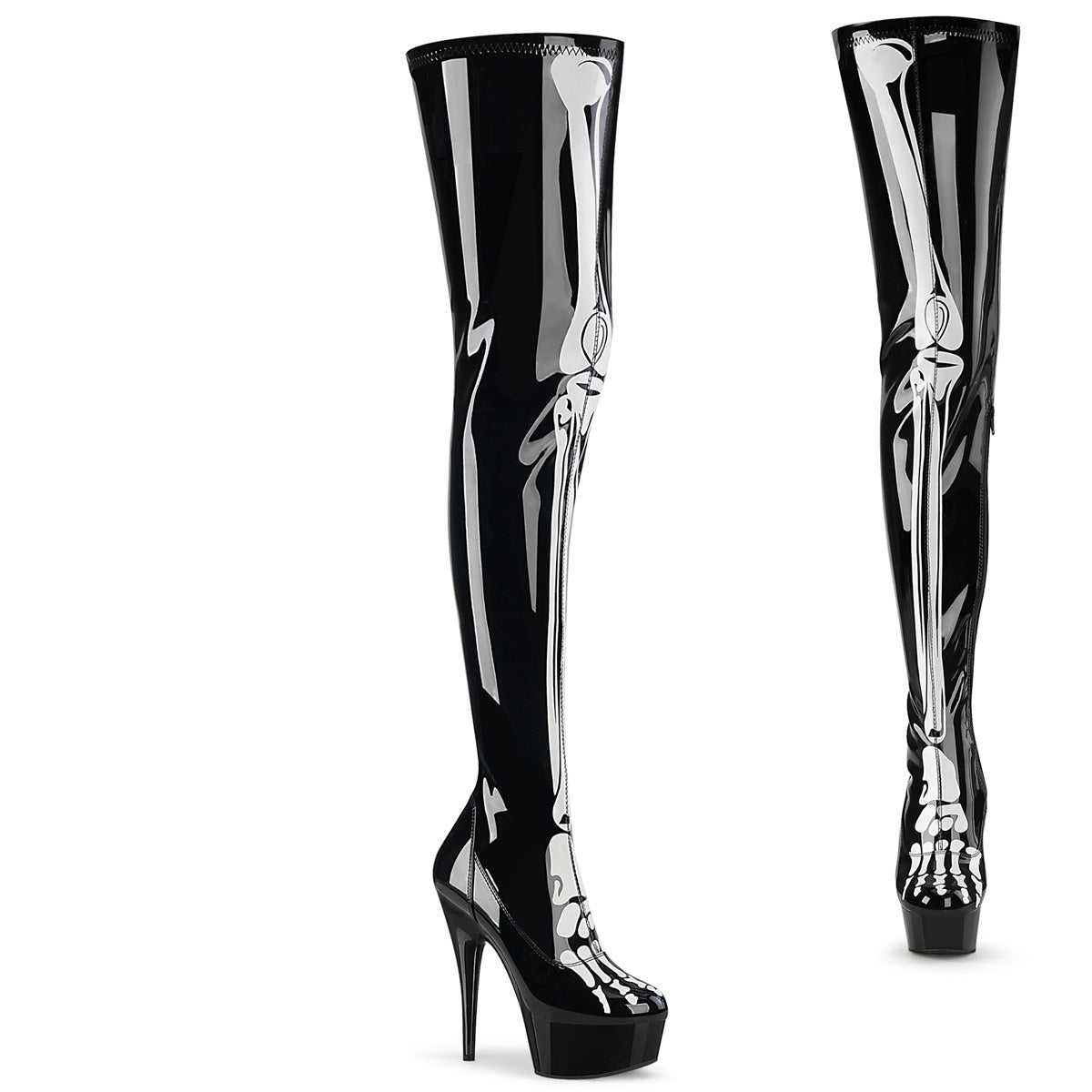 DELIGHT-3000BONE  Black Stretch Patent/Black