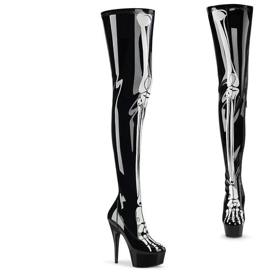 DELIGHT-3000BONE  Black Stretch Patent/Black