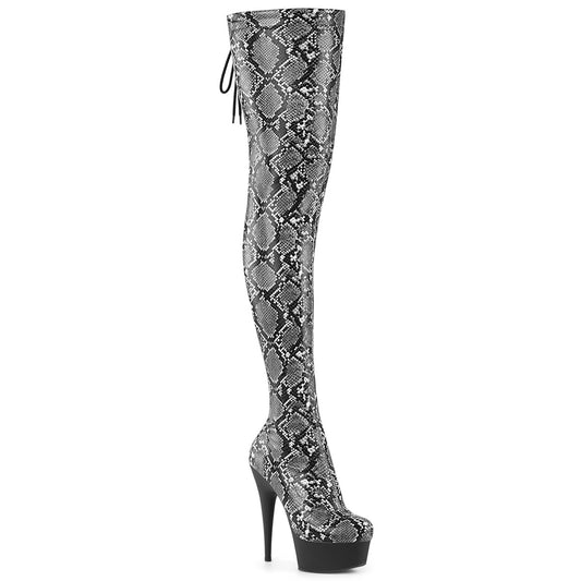 DELIGHT-3008SP-BT  Grey-Black Snake Print/Black Matte